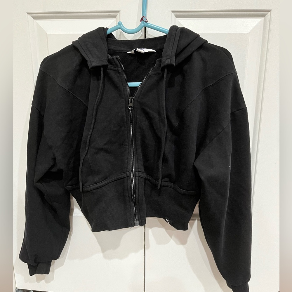Cropped zip up sweatshirt